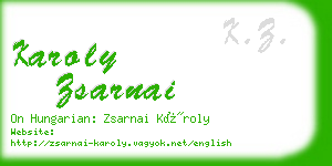 karoly zsarnai business card